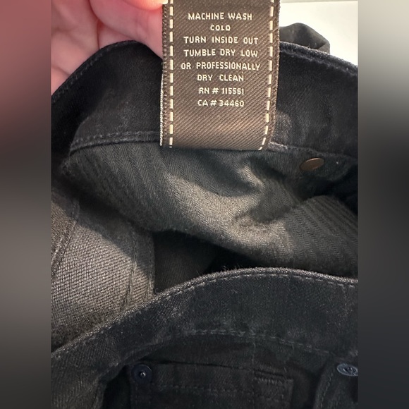 New 7 FOR ALL MANKIND Black Bootcut Denim Jeans Rhinestone Label NWT $235 Dark - Picture 11 of 12